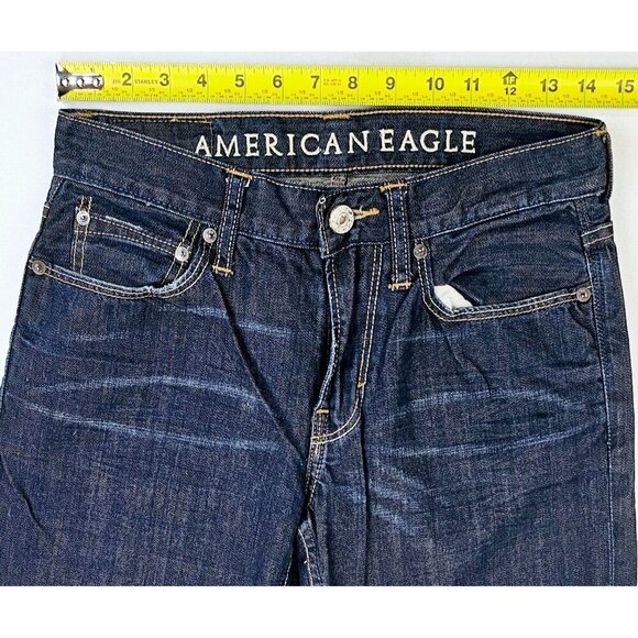 American Eagle Outfitters Size 28X30 Men's Straight Blue Denim 5 Pocket Jeans - Picture 2 of 10